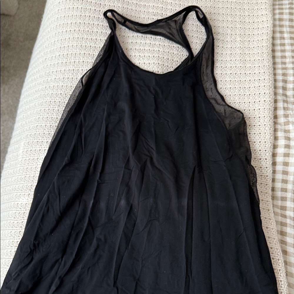 Black Mesh Tank Top